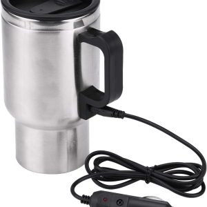 Tasse Chauffante Électrique 12V 450ml pour Voiture - Isolée, Acier Inoxydable