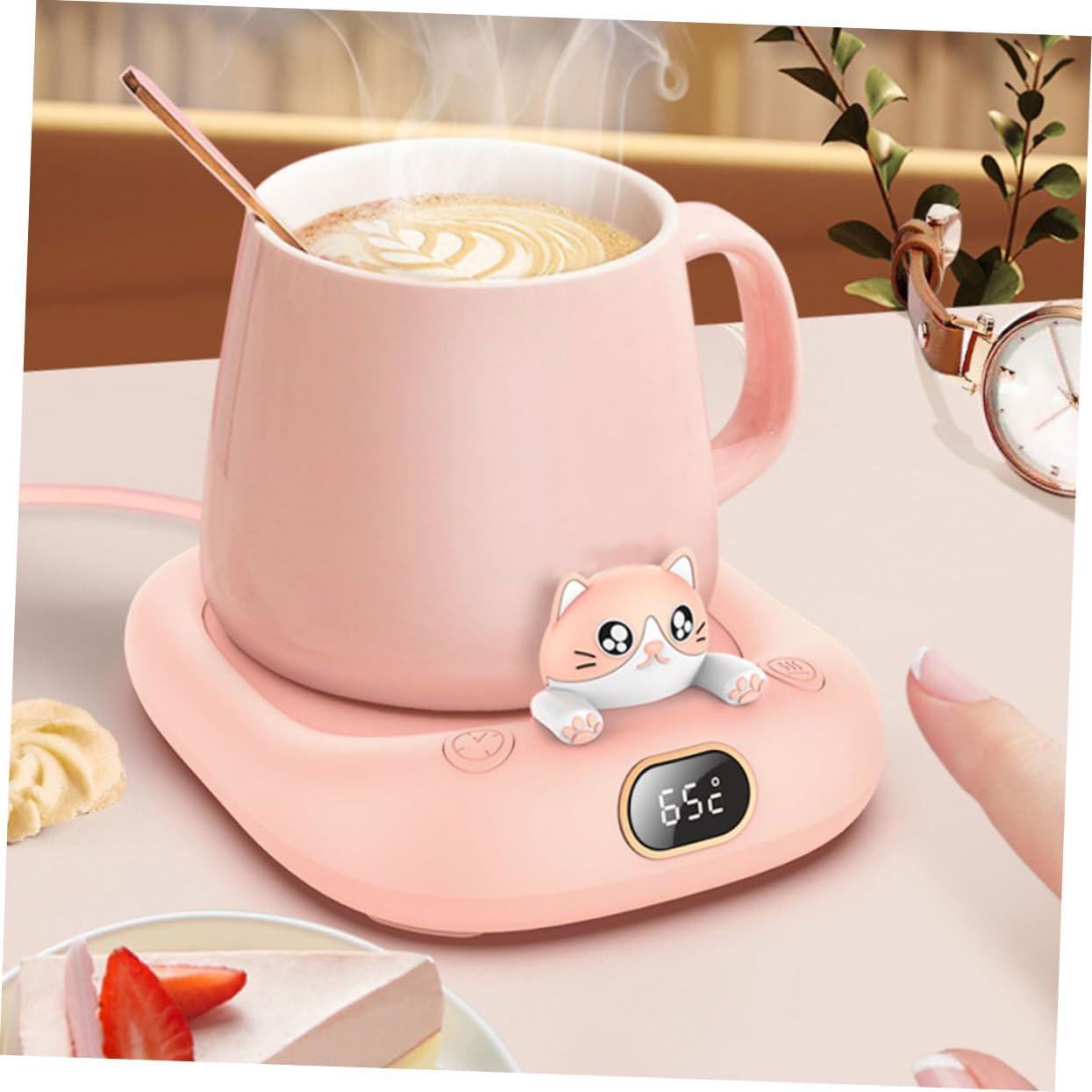 Tapis Chauffant USB pour Tasses - Dessous de Verre Rose – Image 8