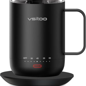 Tasse à café S3 PRO intelligente 14 Oz avec contrôle de température, chauffe-auto, rechargeable, LED (Noir)