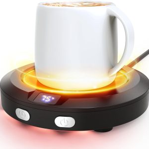 Chauffe-Tasse Électrique avec Minuterie et 3 Températures - Maintien au Chaud Café, Thé, Lait