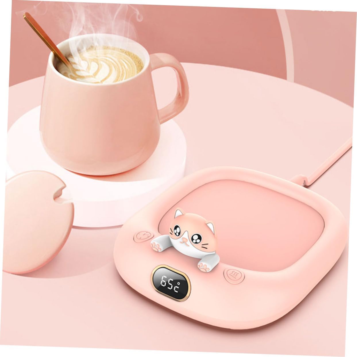 Tapis Chauffant USB pour Tasses - Dessous de Verre Rose – Image 5