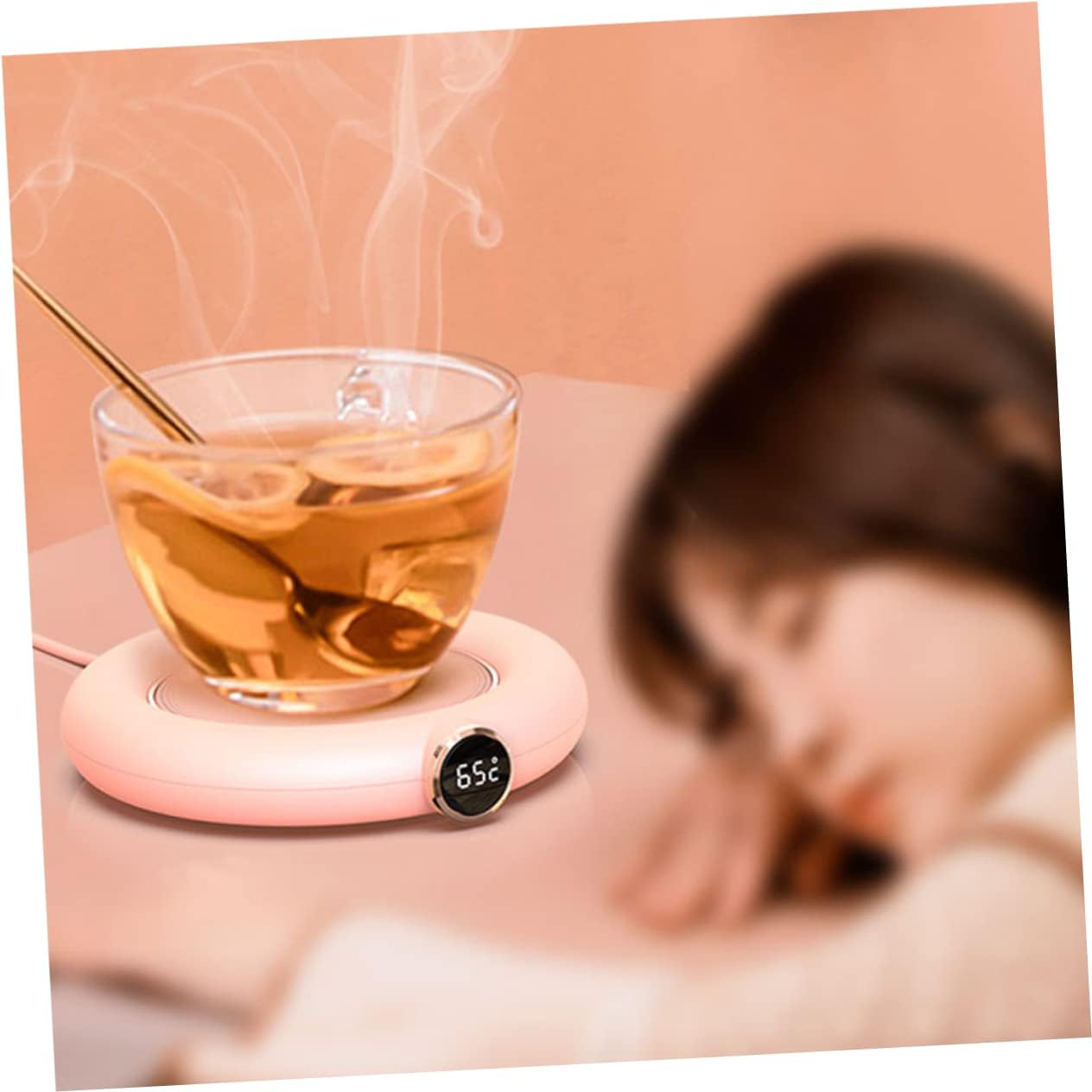MAGICLULU Mug Chauffant USB 2 Pièces - Thermostat Intelligent, Rose – Image 5