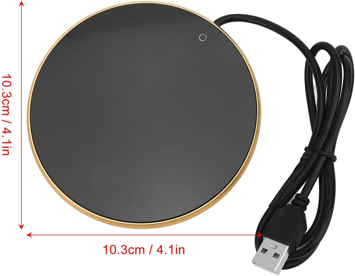 Chauffe-tasse USB intelligent avec interrupteur tactile - Ø 10,3 cm (doré) – Image 4