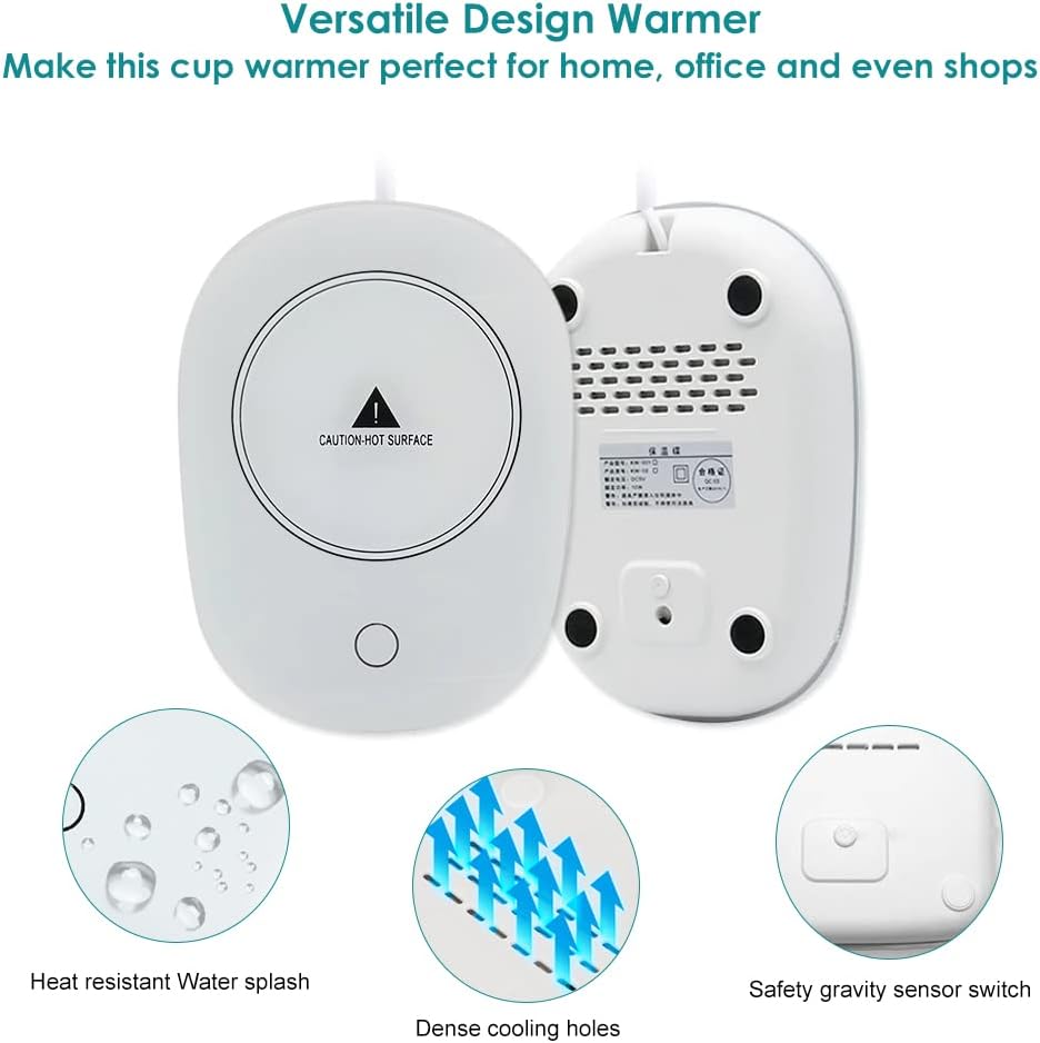 Chauffe-Tasse USB Électrique Blanc 16x12cm - Idéal pour Bureau – Image 6