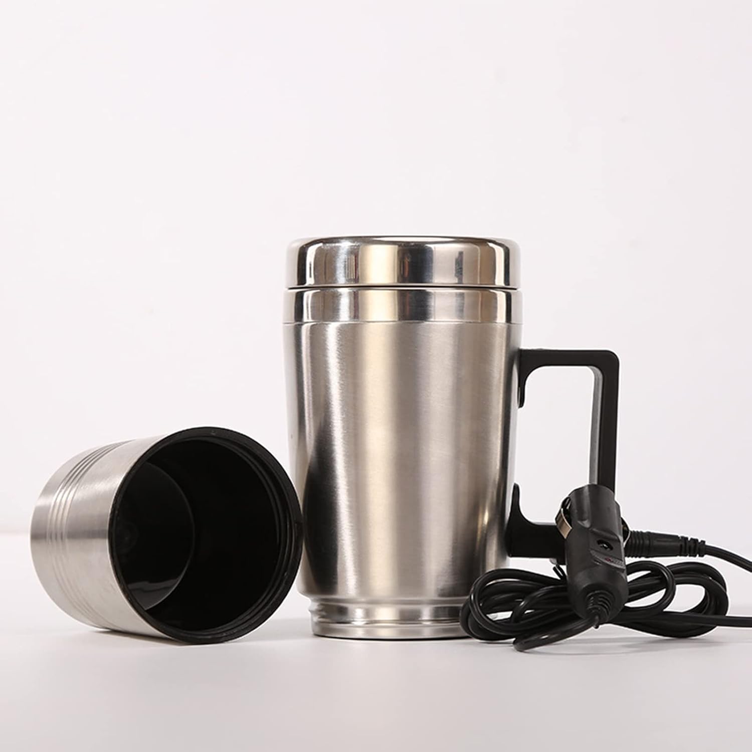 Mug Chauffant 12V en Acier Inoxydable avec Contrôle Température et Couvercle Anti-Déversement - Travel Kettle pour Voiture. – Image 4