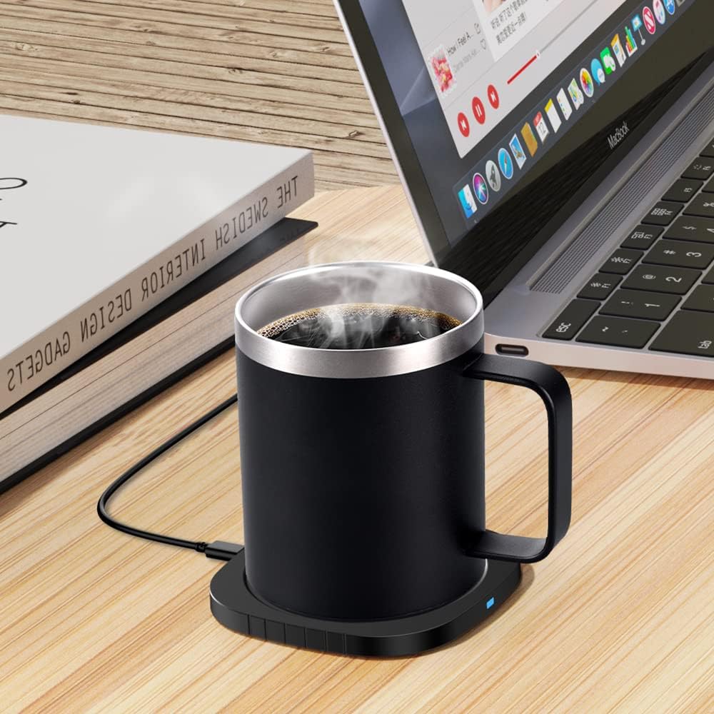 Chauffe Tasse USB Intelligent Lamker 2 en 1 300ml - Inox, Température Constante 55°C pour Café, Thé, Eau et Lait. – Image 2