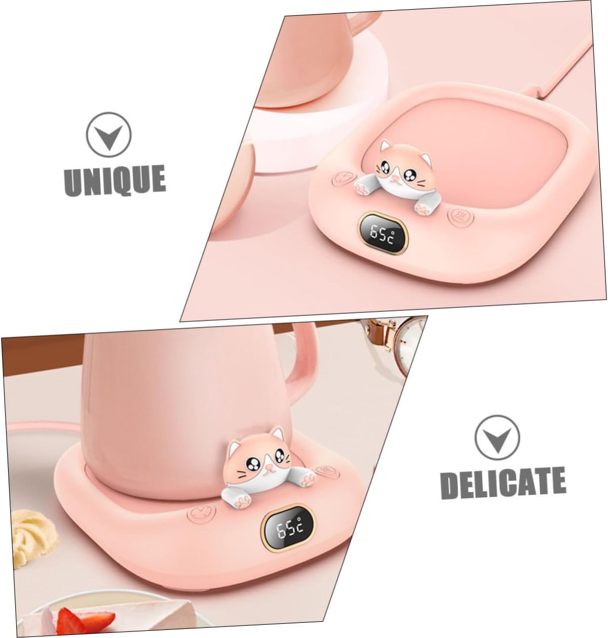 Tapis Chauffant USB pour Tasses - Dessous de Verre Rose – Image 4