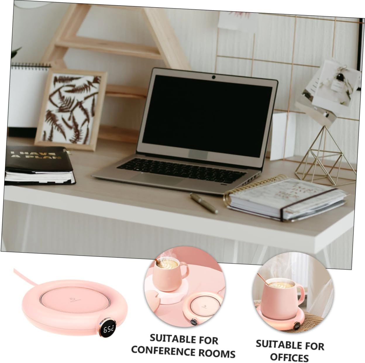 Chauffe-Tasse USB Électrique GREENADSCAPE - Coaster Thermique Rose – Image 4