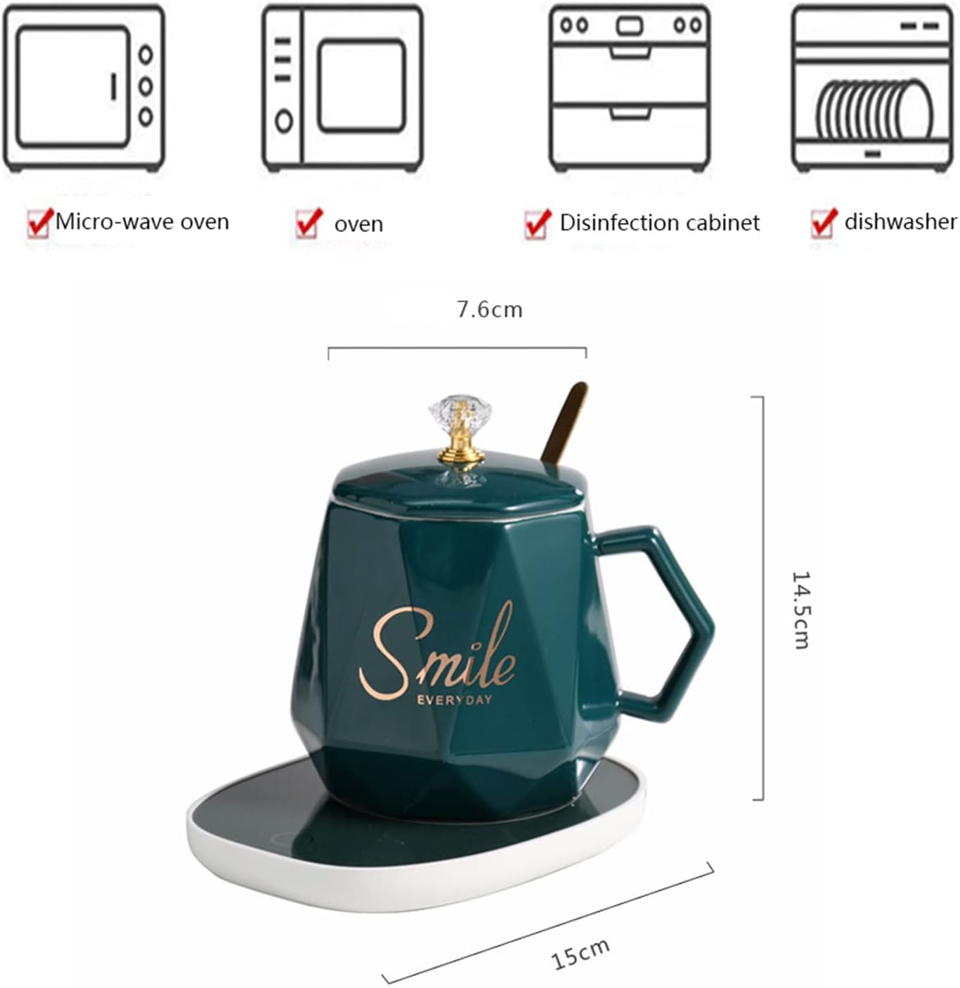Chauffe Tasse USB 55°C avec Capteur de Gravité - Idéal pour Thé, Café et Lait au Bureau ou à Domicile – Image 6