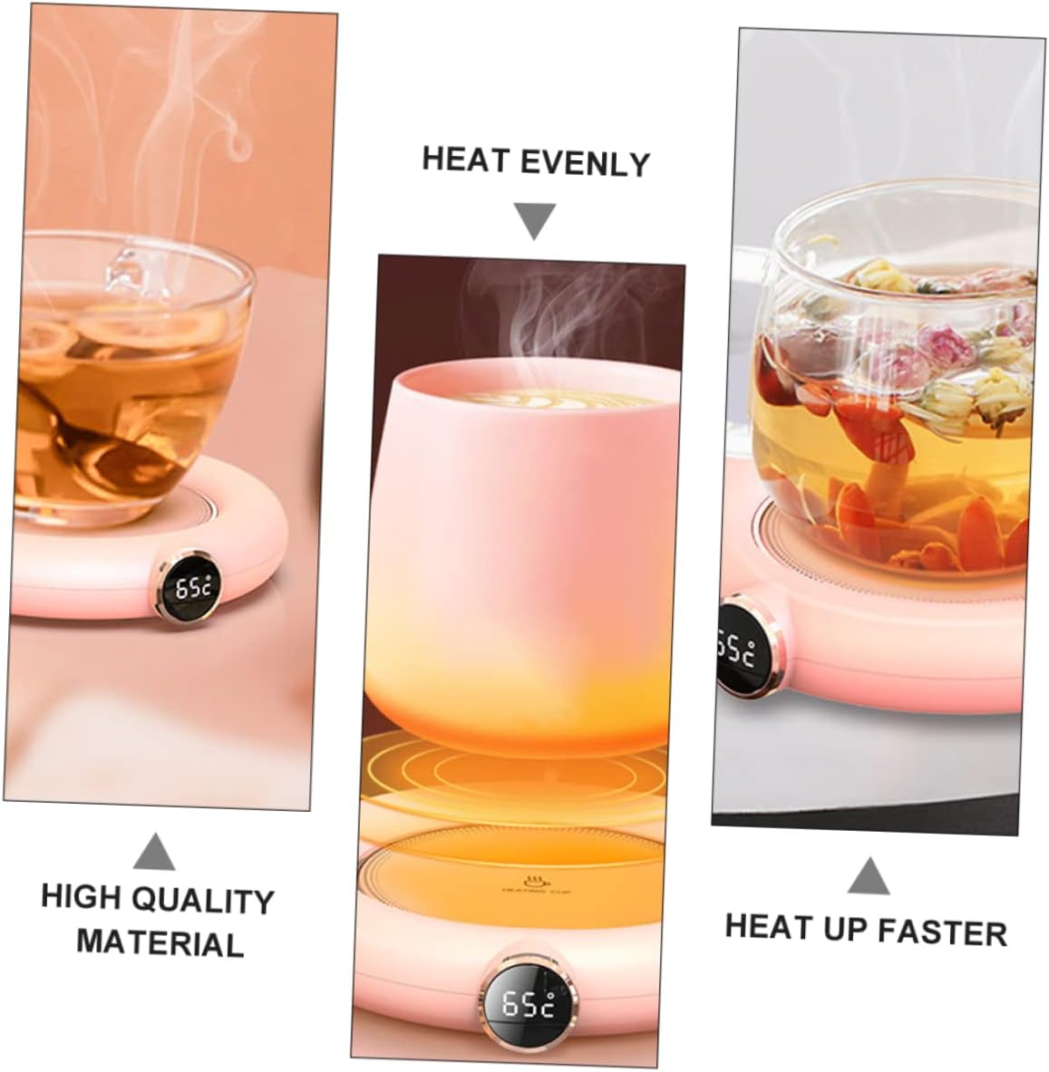 PRETYZOOM Mug Chauffant USB 3 Pièces - Chauffe-Tasse Électrique pour Bureau – Image 3