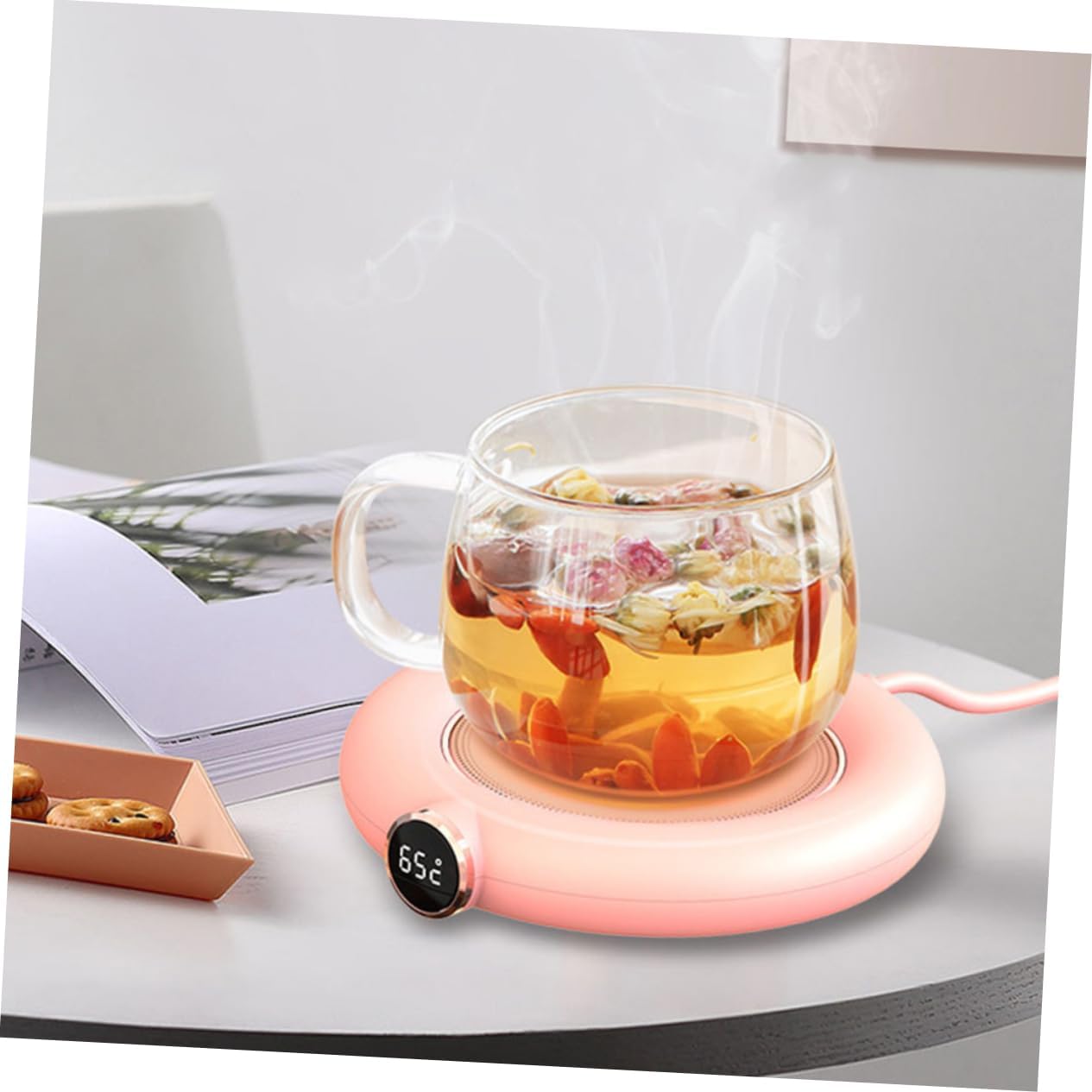 Chauffe-Tasse USB OKUMEYR - Plaque Isolante Rose pour Boissons – Image 9