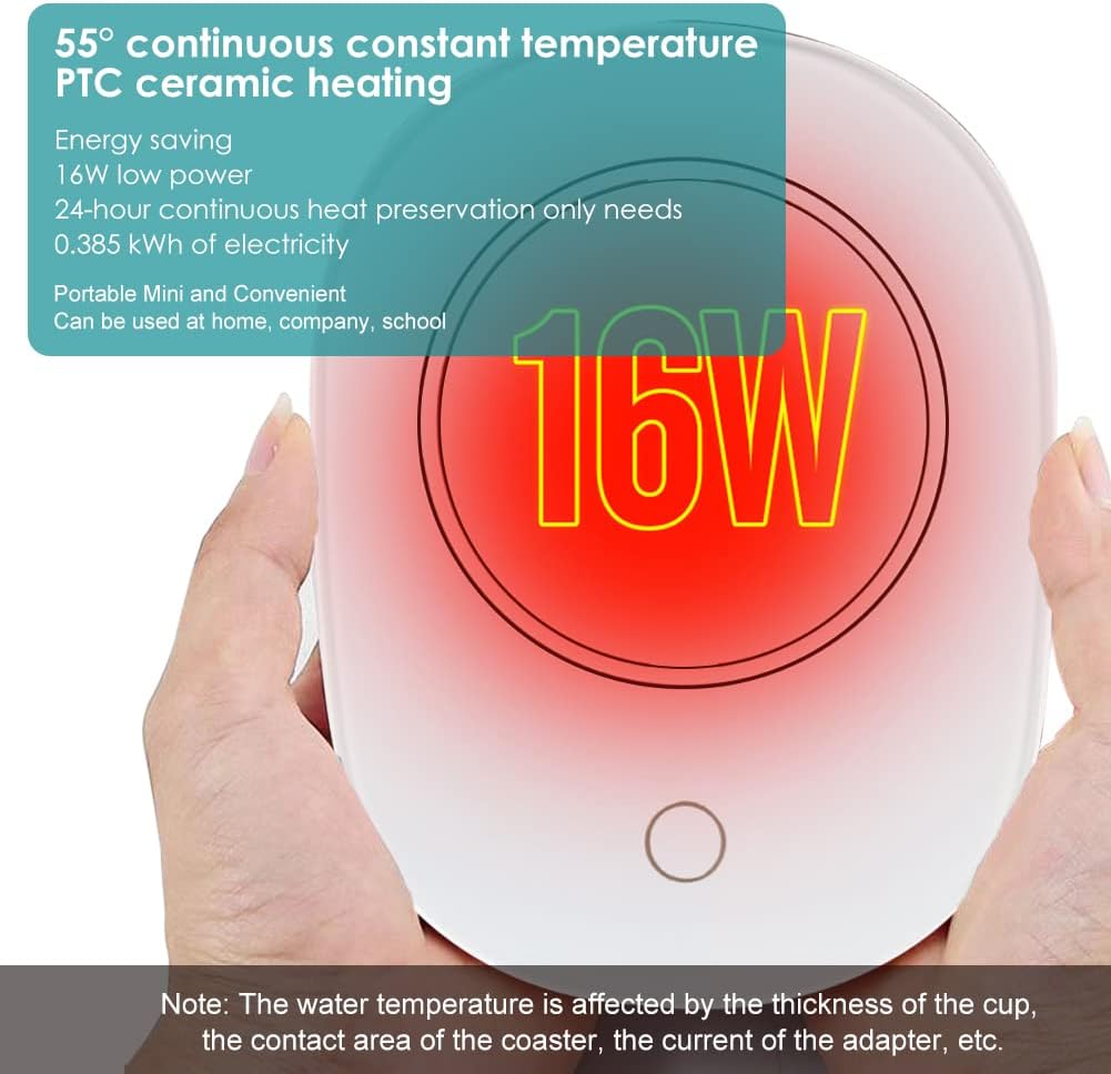 Chauffe-Tasse USB Électrique Blanc 16x12cm - Idéal pour Bureau – Image 5