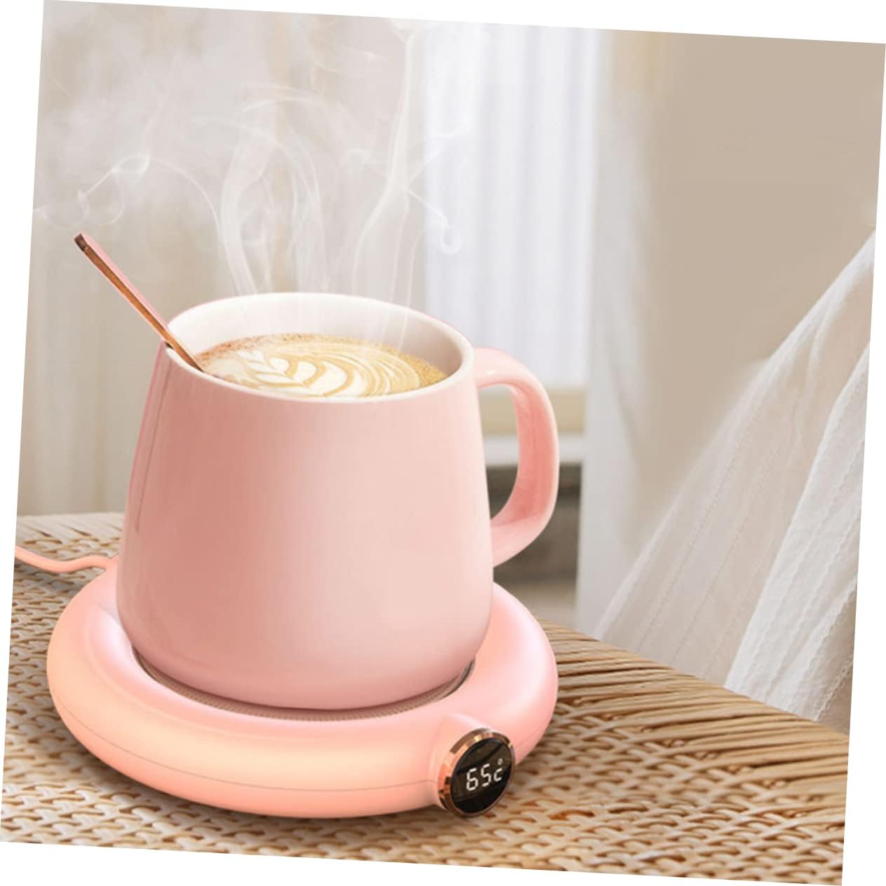Chauffe-Tasse USB Électrique GREENADSCAPE - Coaster Thermique Rose – Image 7