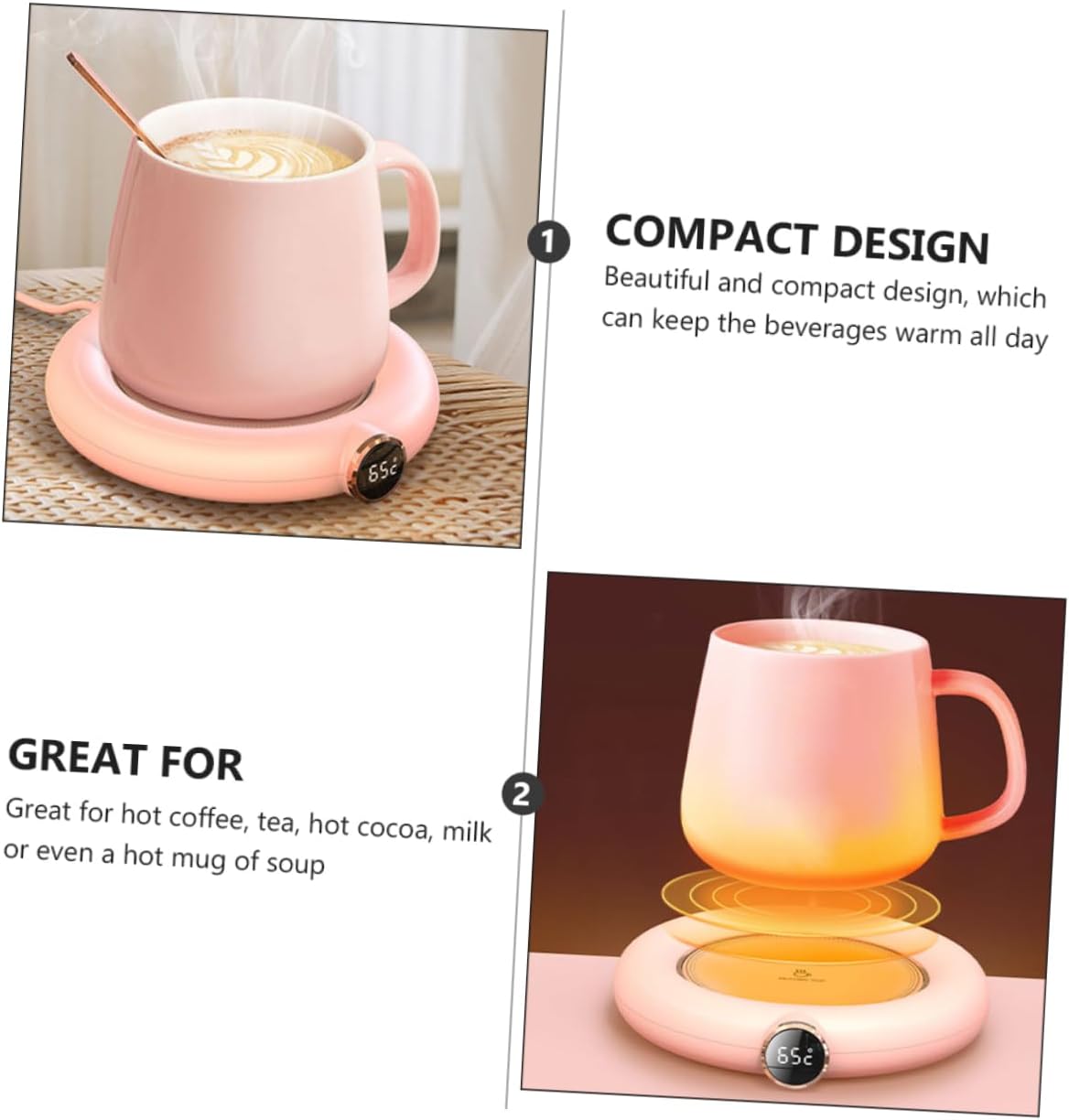 TOPBATHY Chauffe-Tasses USB 3 Pièces Électrique sans Fil – Image 7
