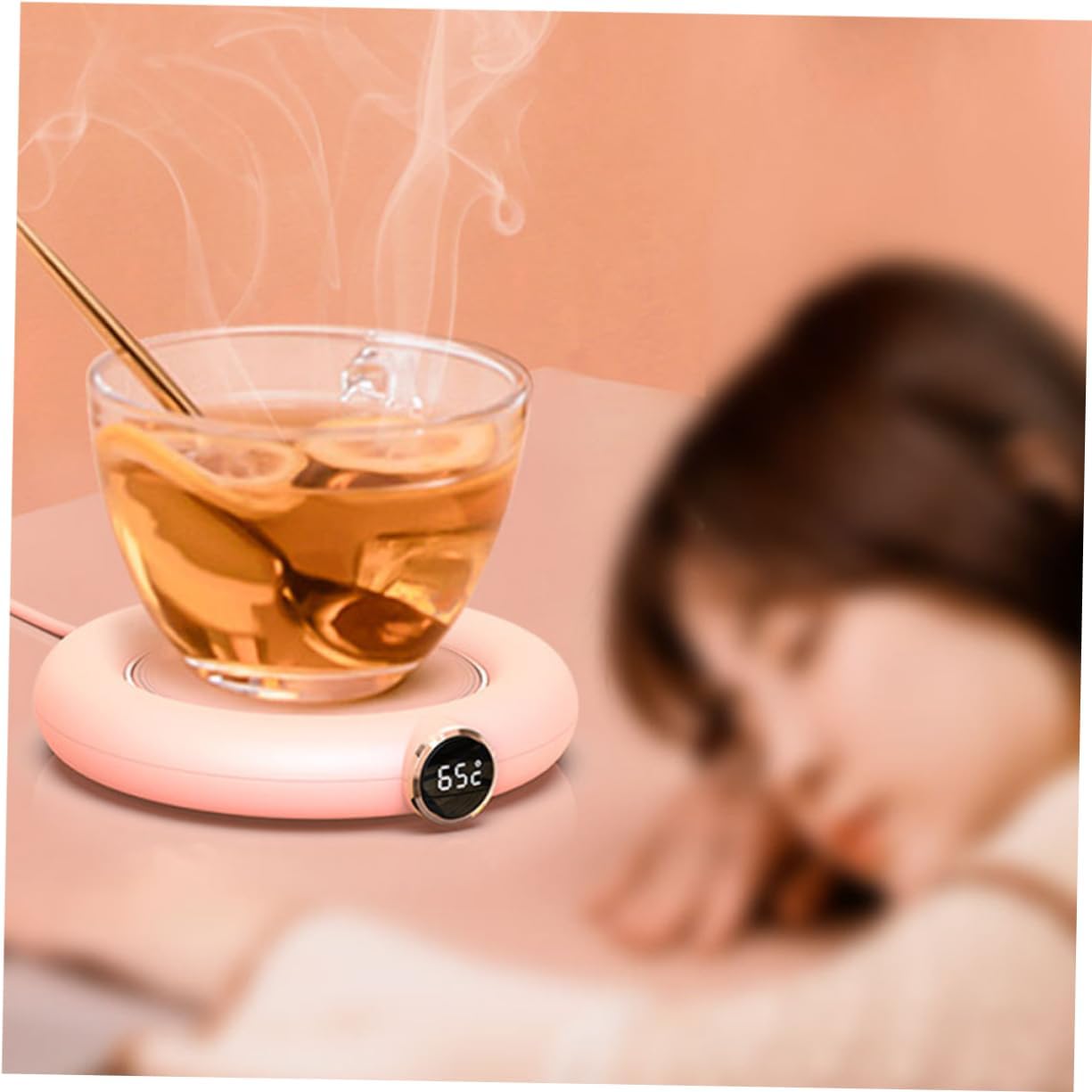 Chauffe-Tasse USB Électrique GREENADSCAPE - Coaster Thermique Rose – Image 3