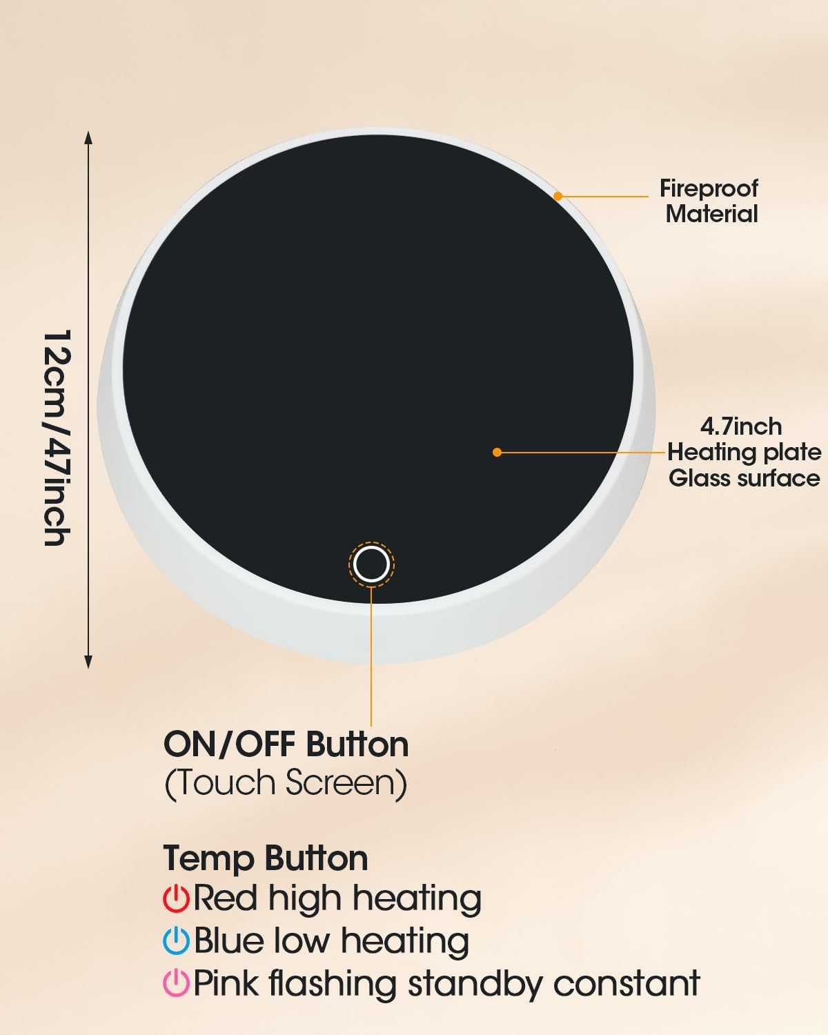 Chauffe-tasse électrique avec 3 températures et arrêt automatique. – Image 5