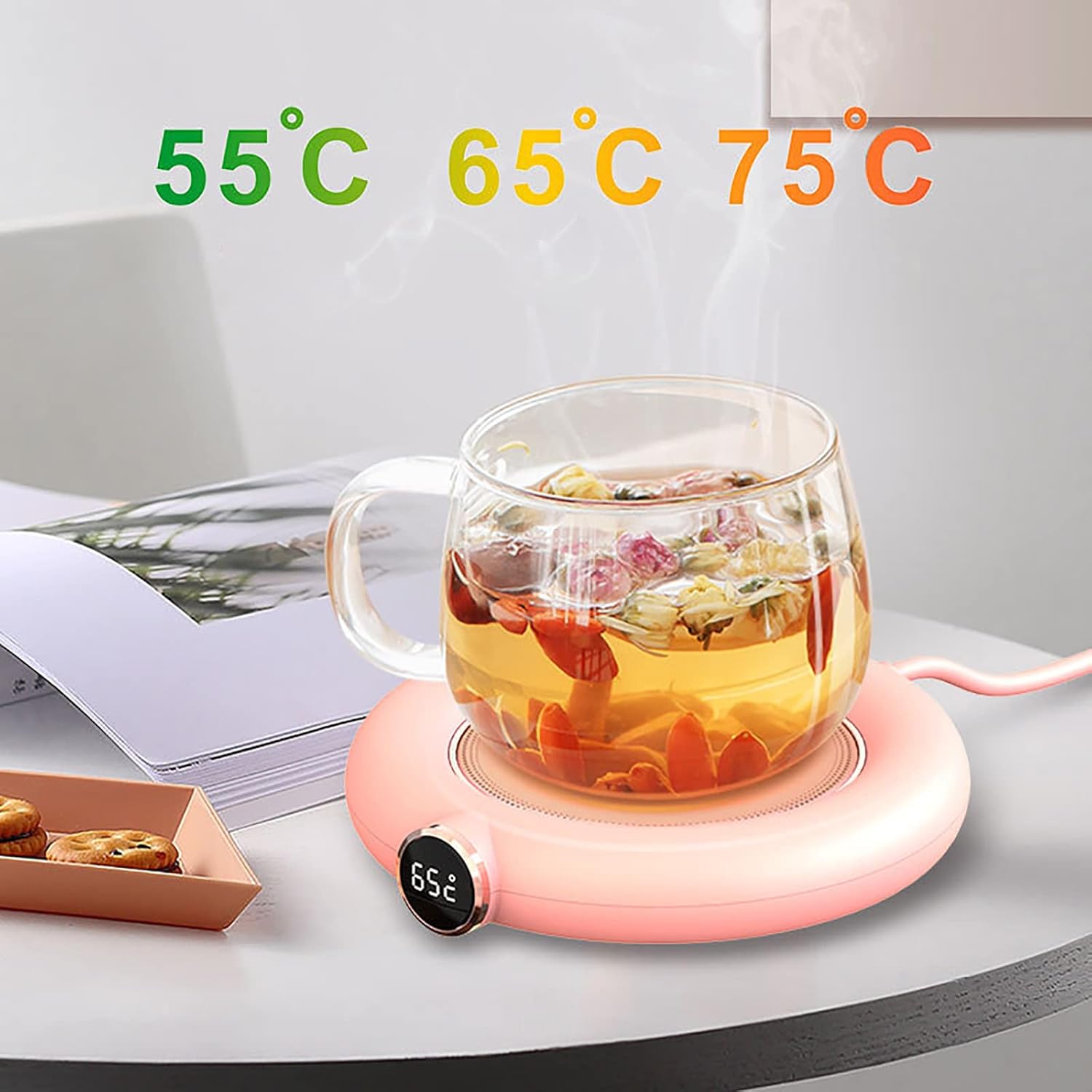 Chauffe Mug USB FAMYNGL - 3 Réglages de Température pour Café, Thé et Lait – Image 2