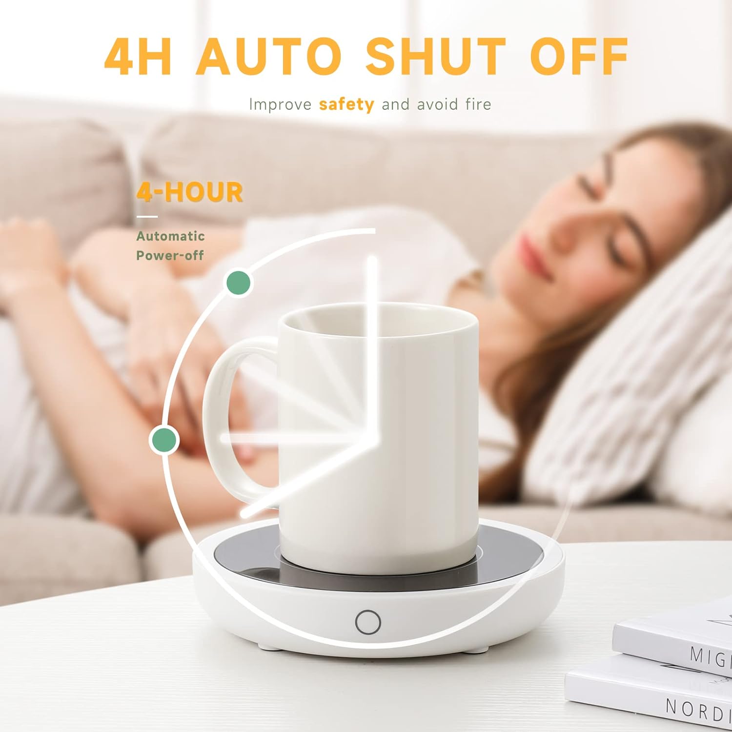 Chauffe-tasse USB électrique avec arrêt automatique - Idéal pour café, thé et autres boissons. – Image 6