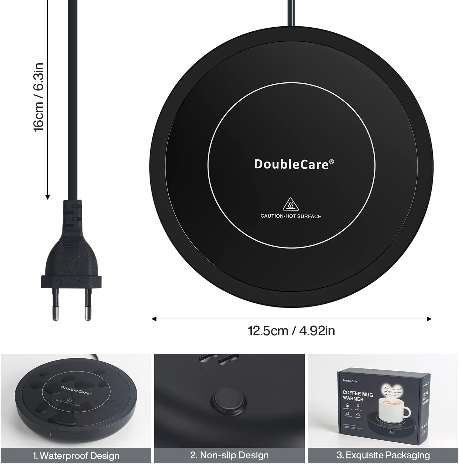 Chauffe-Tasse Électrique 36W avec 3 Températures (jusqu'à 80°C) - Idéal pour Café, Thé, Lait - Cadeau de Noël (sans tasse) – Image 3