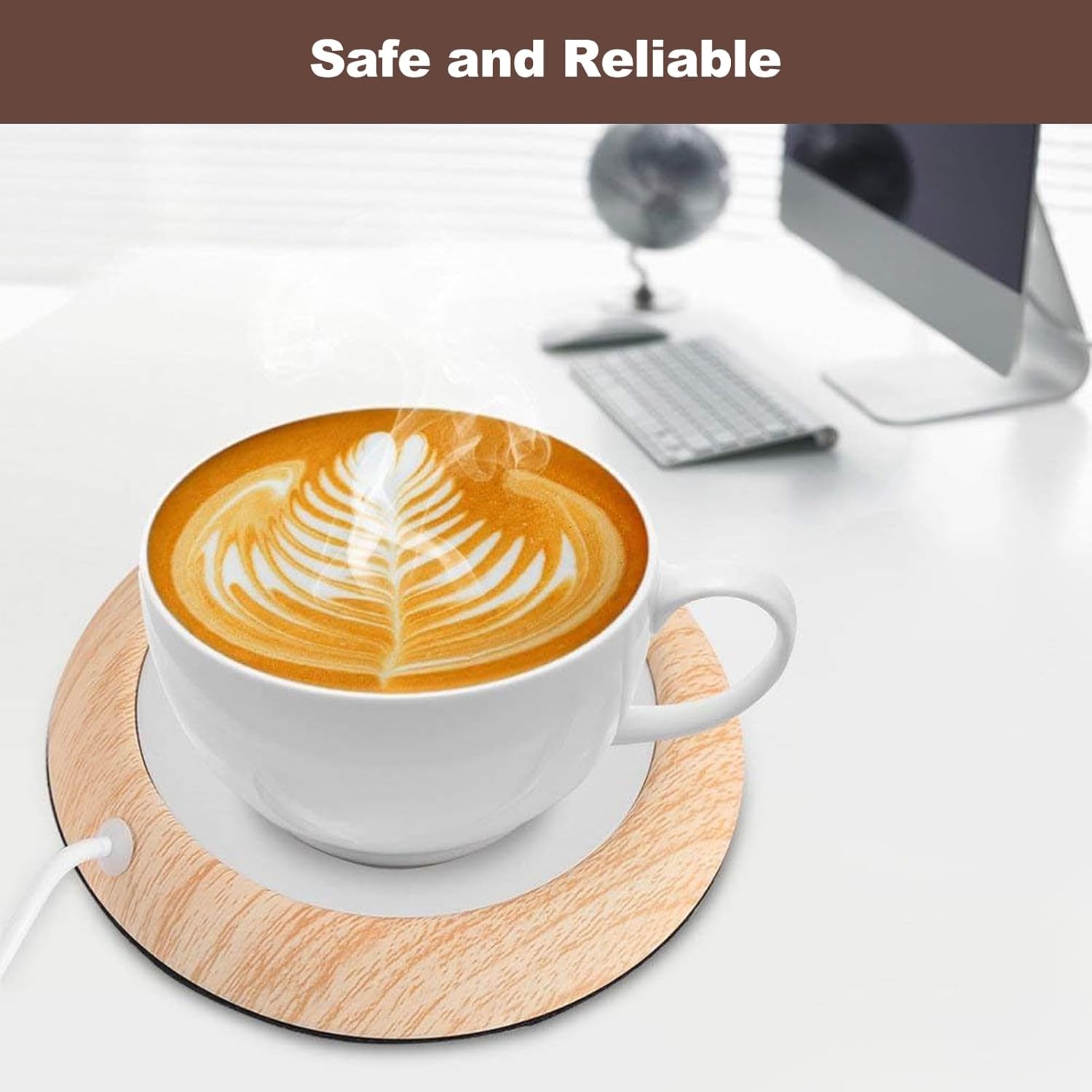 USB Chauffe-Tasse en Bois pour Café/Thé - Gadget Pratique pour Bureau et Maison – Image 3