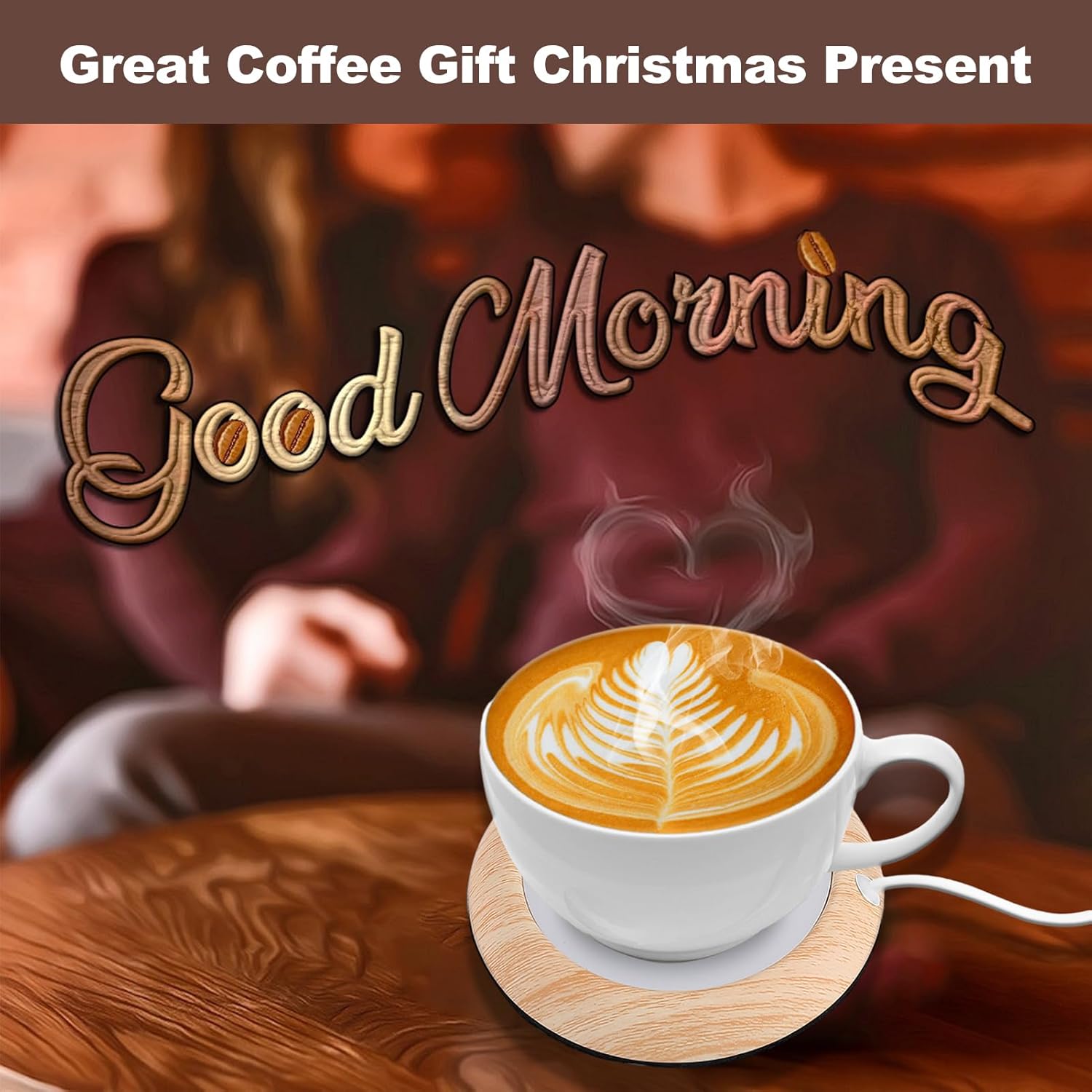 USB Chauffe-Tasse en Bois pour Café/Thé - Gadget Pratique pour Bureau et Maison – Image 8