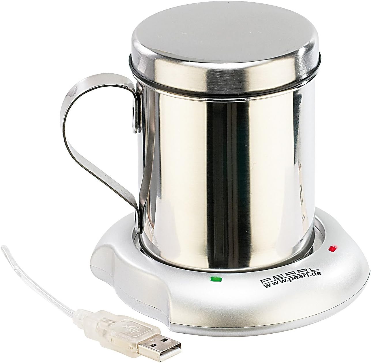 Chauffe-tasse USB avec tasse en acier Pearl – Image 3