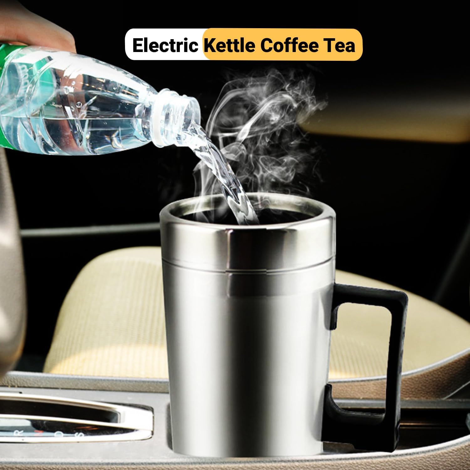 Bouilloire de Voyage 12V Allume-Cigare 350ML/150ML, Chauffage 100℃, 60W pour Café et Thé – Image 5