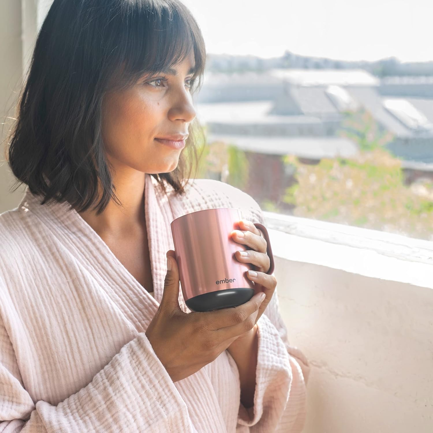 Tasse intelligente Ember 295 ml, contrôle température LED, autonomie 1,5 h, rose doré. – Image 6