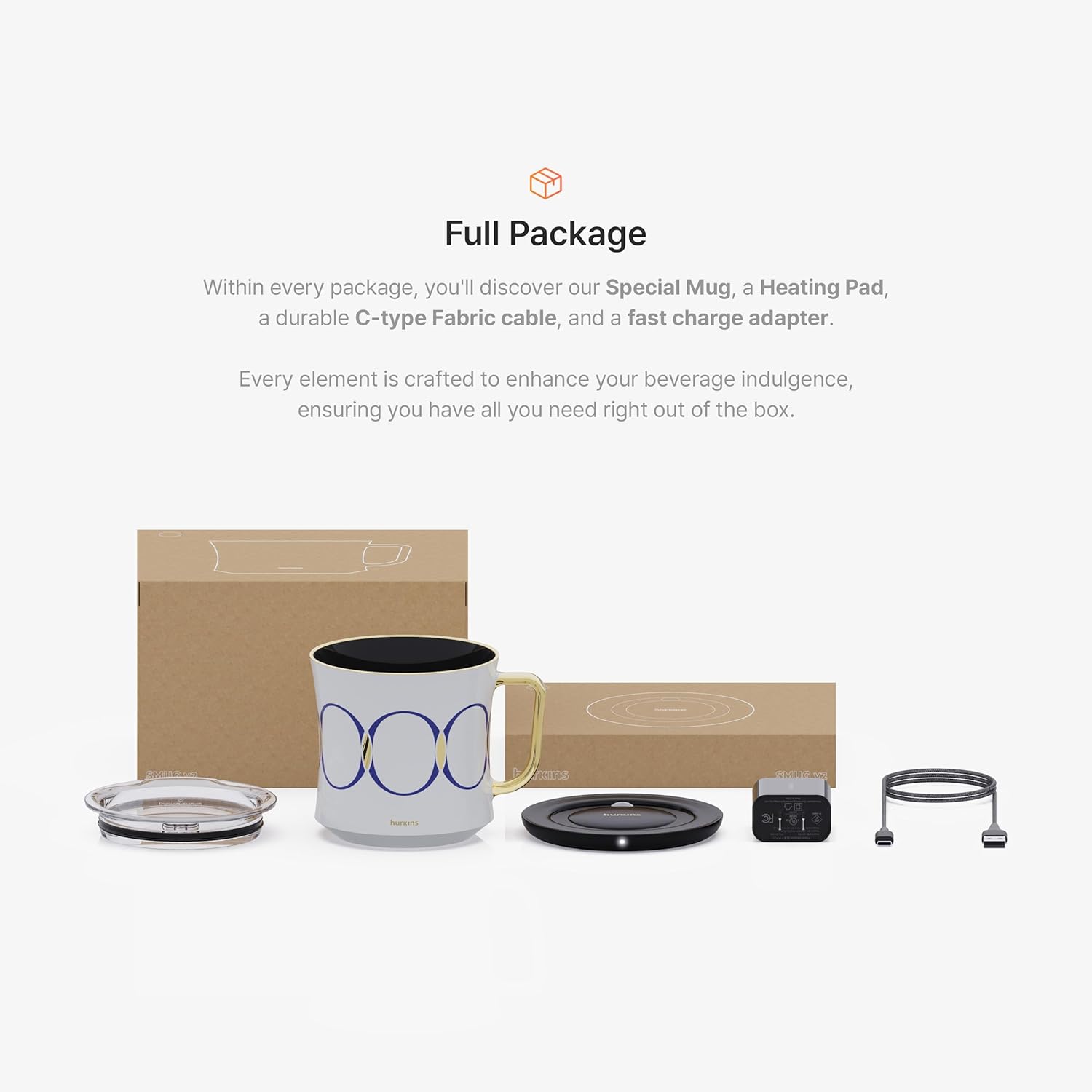 Tasse auto-chauffante Hurkins Smug 65°C, PCTG, sans fil, gris spécial, bureau/maison. – Image 6