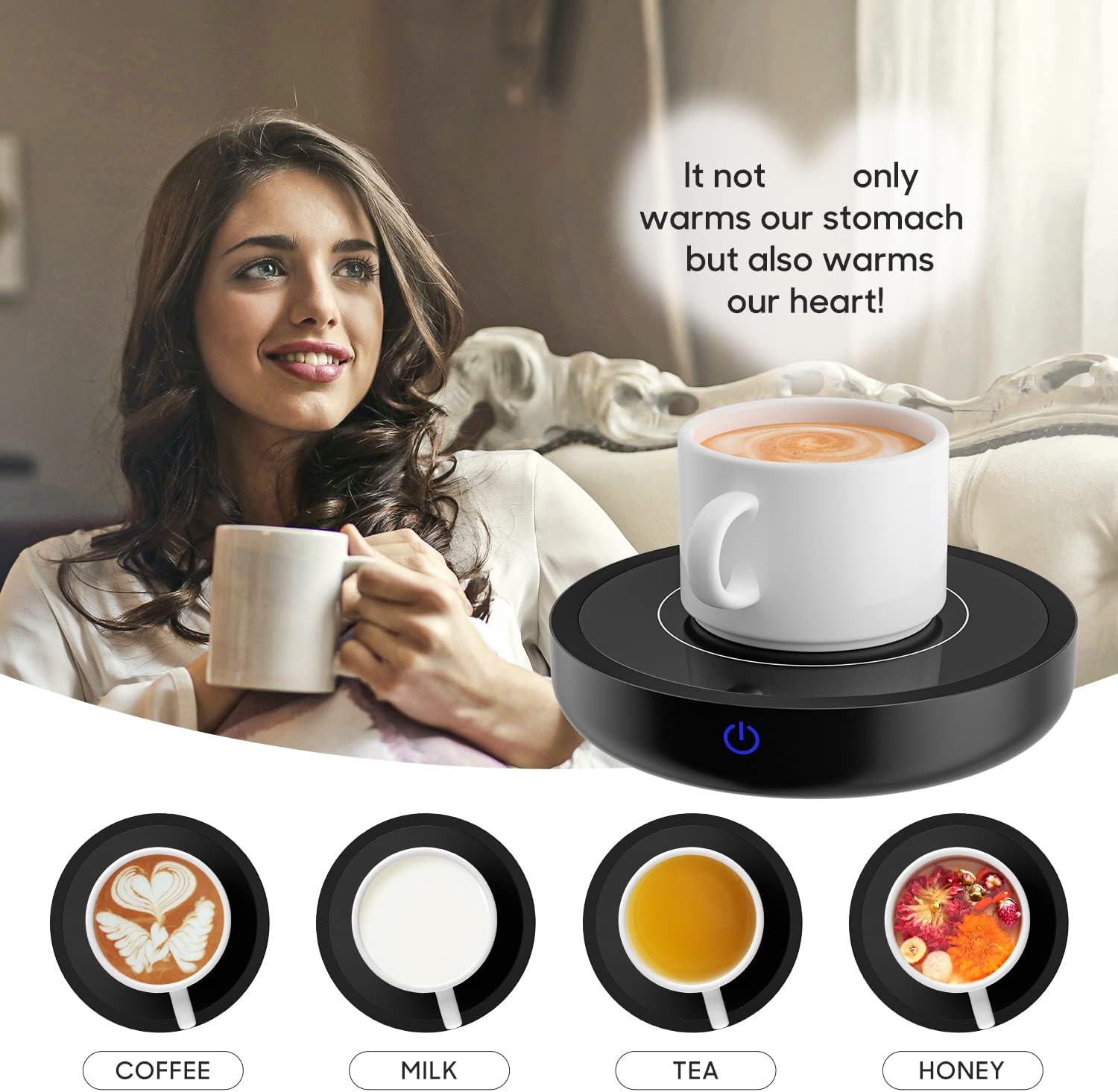 Chauffe-Tasse Électrique 36W avec 3 Températures (jusqu'à 80°C) - Idéal pour Café, Thé, Lait - Cadeau de Noël (sans tasse) – Image 5