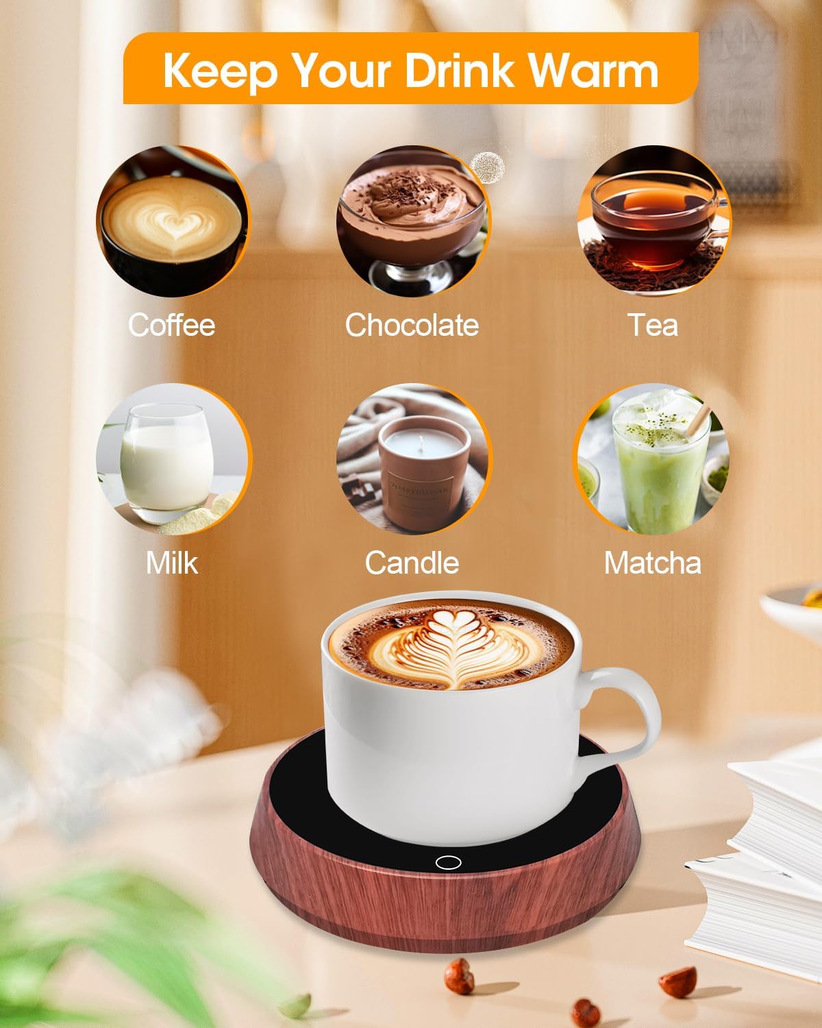 Chauffe-tasse électrique avec 3 températures, détection de gravité et arrêt automatique. – Image 3