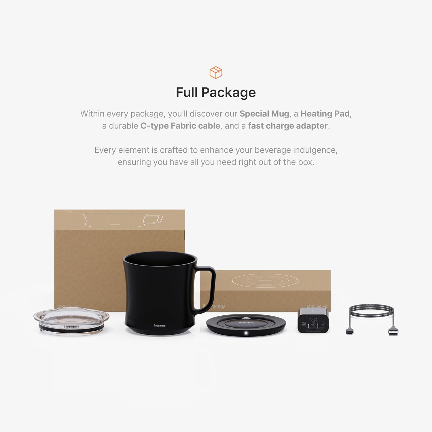 Tasse auto-chauffante Hurkins Smug jusqu'à 65 °C, avec charge sans fil, noir. – Image 6