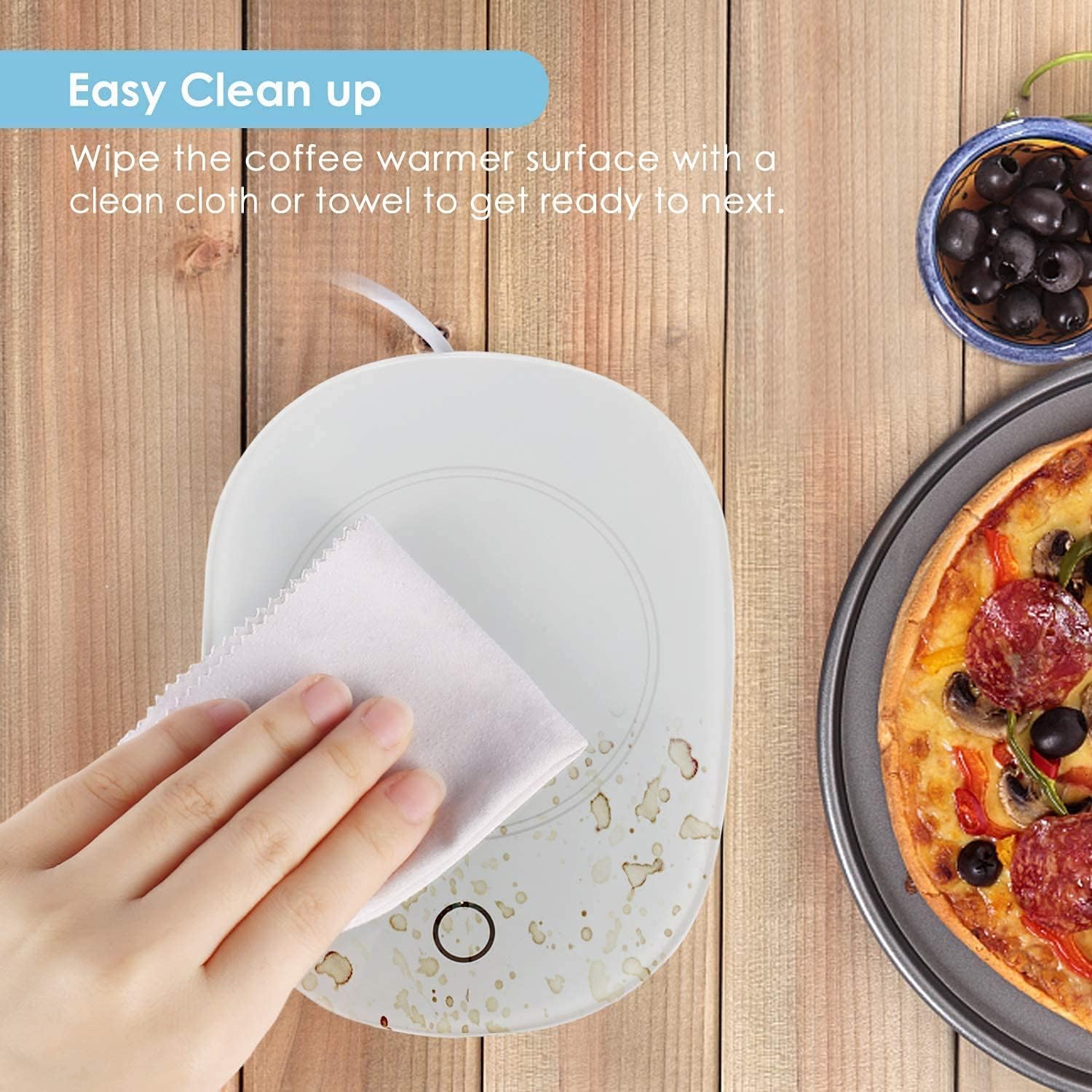 Chauffe-tasse intelligent avec arrêt automatique - Idéal pour café, lait et tasses variées à la maison ou au bureau – Image 4