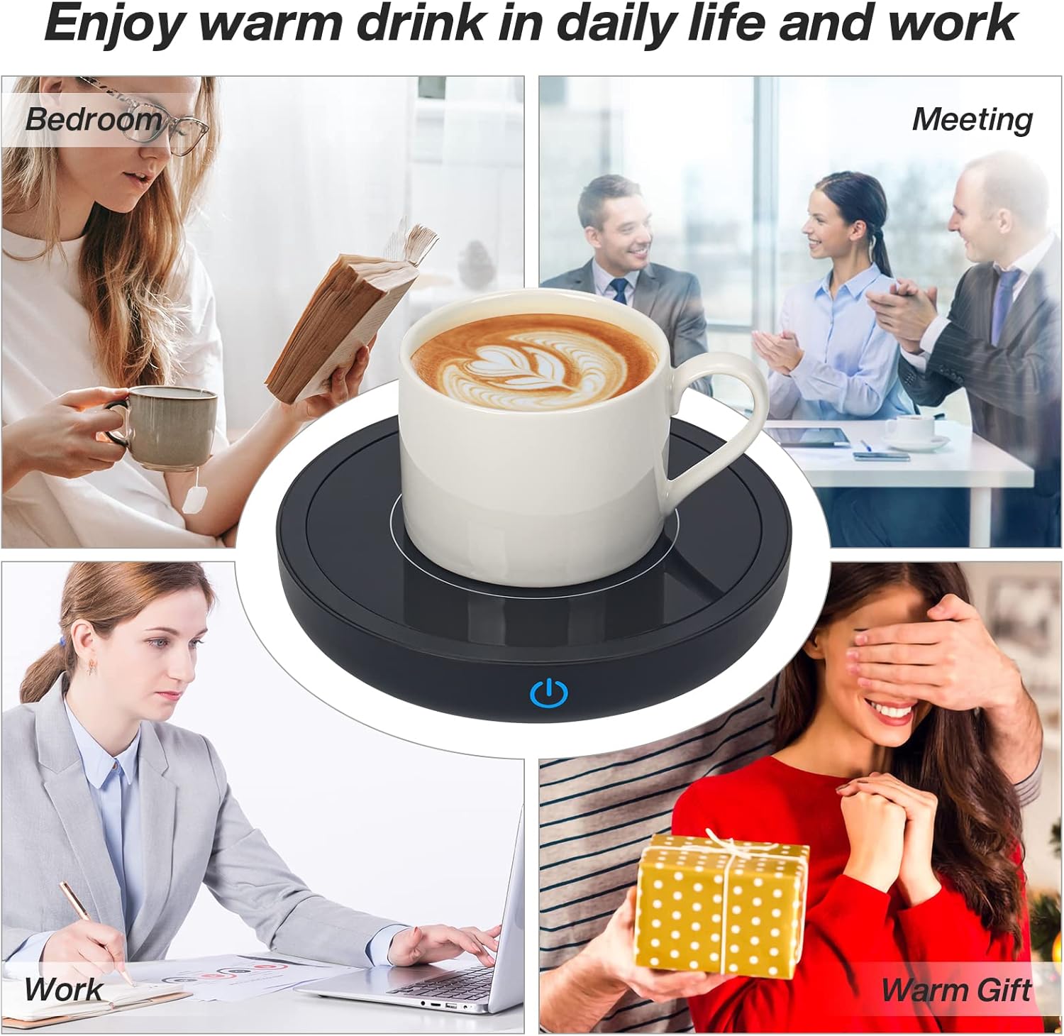 Chauffe Tasse Électrique Noir - Réglage 3 Températures jusqu'à 80℃ pour Café, Thé et Chocolat au Lait – Image 6