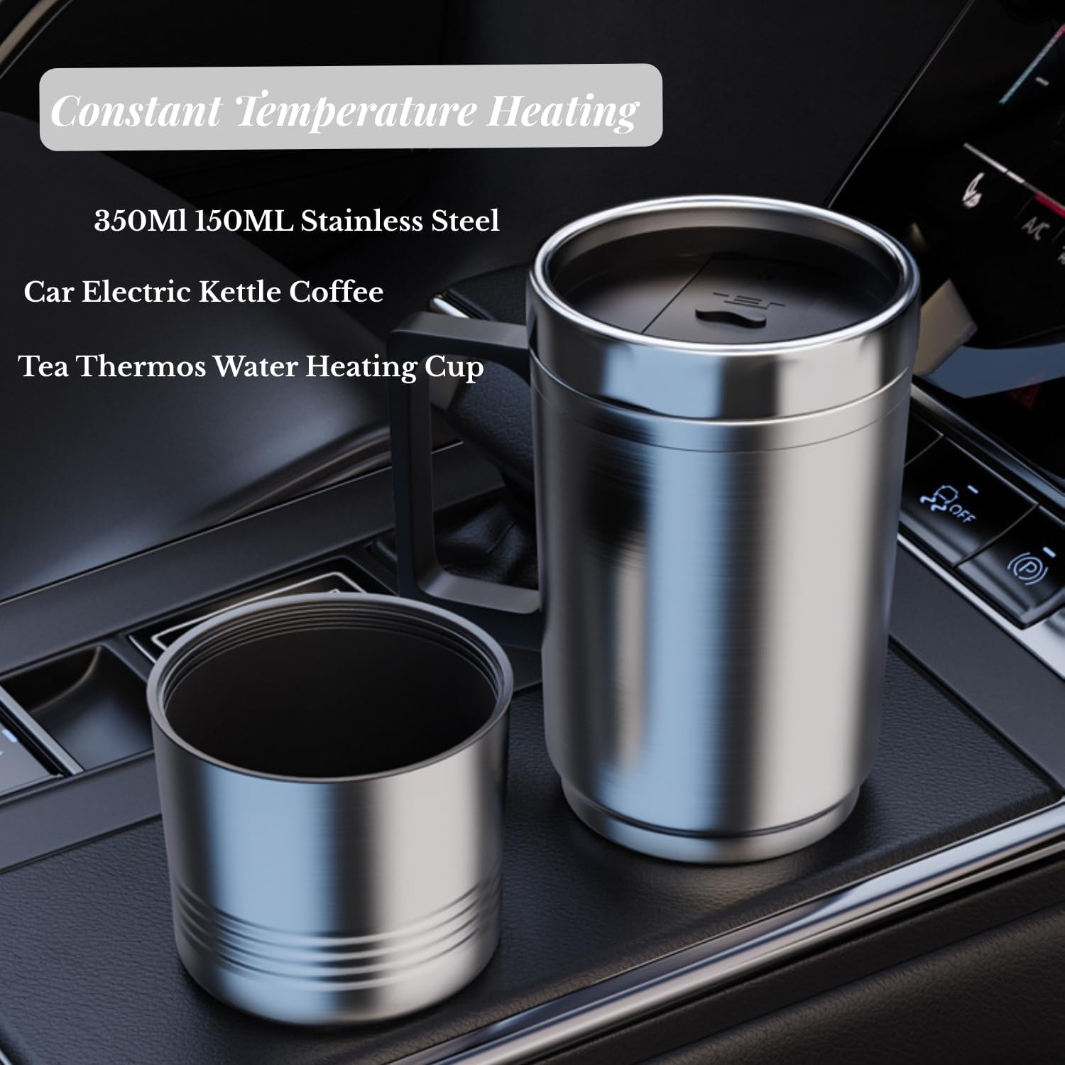 Bouilloire de Voyage 12V Allume-Cigare 350ML/150ML, Chauffage 100℃, 60W pour Café et Thé – Image 4