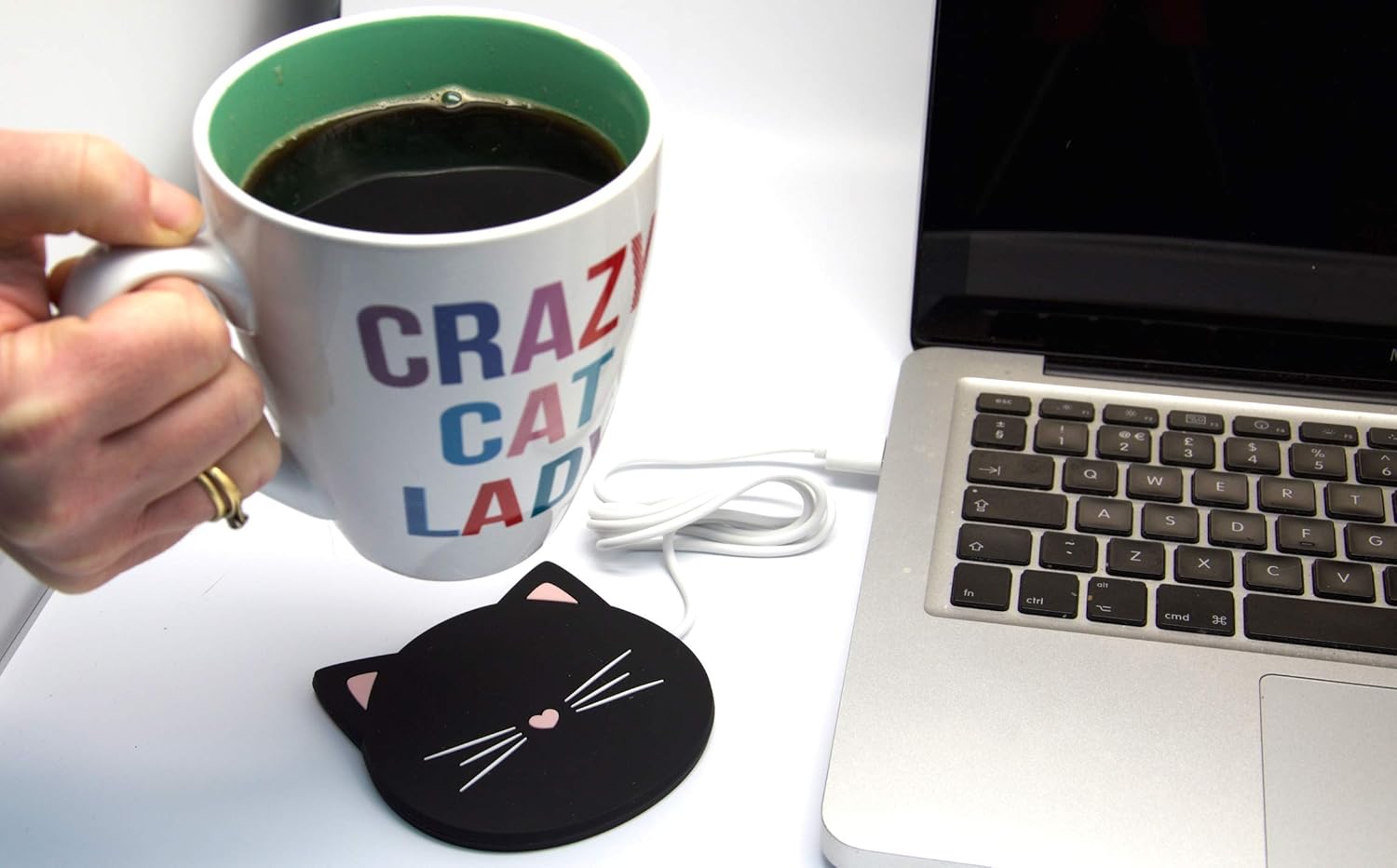 Chauffe-tasse USB Legami - Garde au Chaud, 9,2x9,7 cm, Thème Cookie et Chat – Image 5