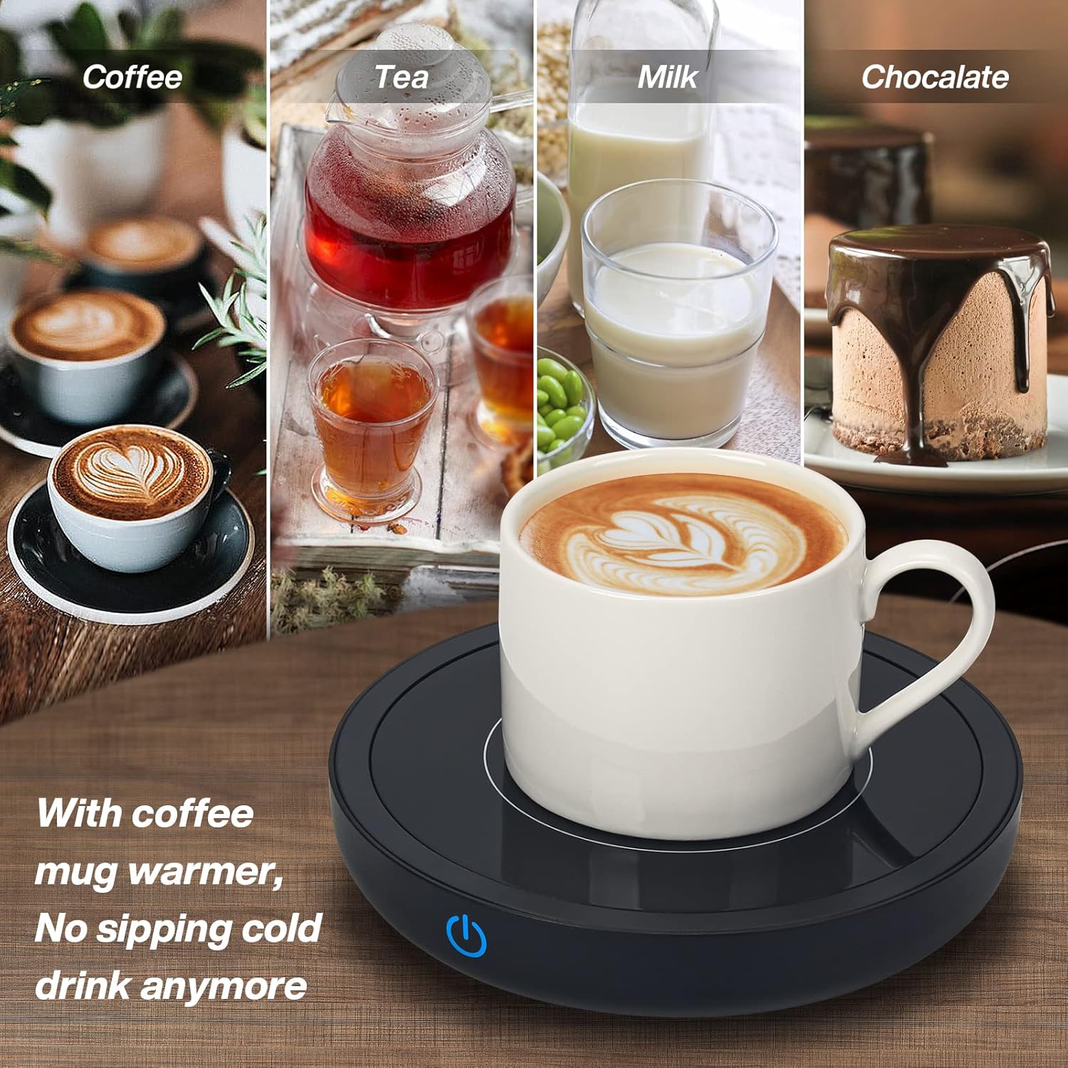 Chauffe Tasse Électrique Noir - Réglage 3 Températures jusqu'à 80℃ pour Café, Thé et Chocolat au Lait – Image 5