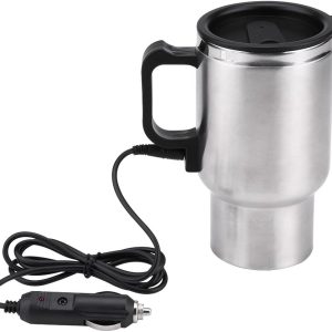 Bouilloire Électrique 12V 450ml en Inox pour Voiture - Mug Chauffant Portable