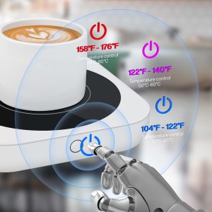 Chauffe-Tasse Électrique 36W avec 3 Températures (jusqu'à 80℃) – Plaque Chauffante pour Café, Thé, Lait, Blanc (Sans Tasse)