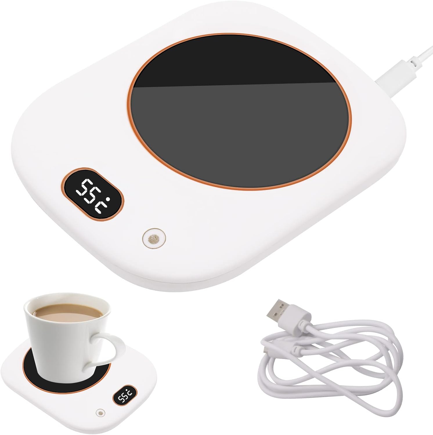 Chauffe Tasse HASAIKA USB avec 3 Températures pour Café, Thé, Lait et Chocolat