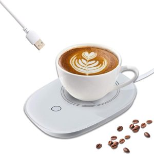 Chauffe-Tasse USB Électrique Blanc 16x12cm - Idéal pour Bureau