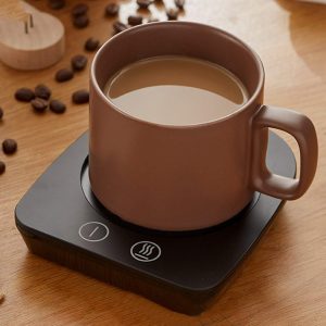Chauffe-tasse Électrique 20W avec Mug en Verre – Réchauffe Café, Lait et Thé (Noir)