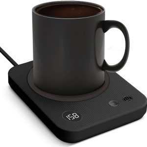 Chauffe-tasse électrique avec arrêt automatique et 3 températures pour café et boissons chaudes.