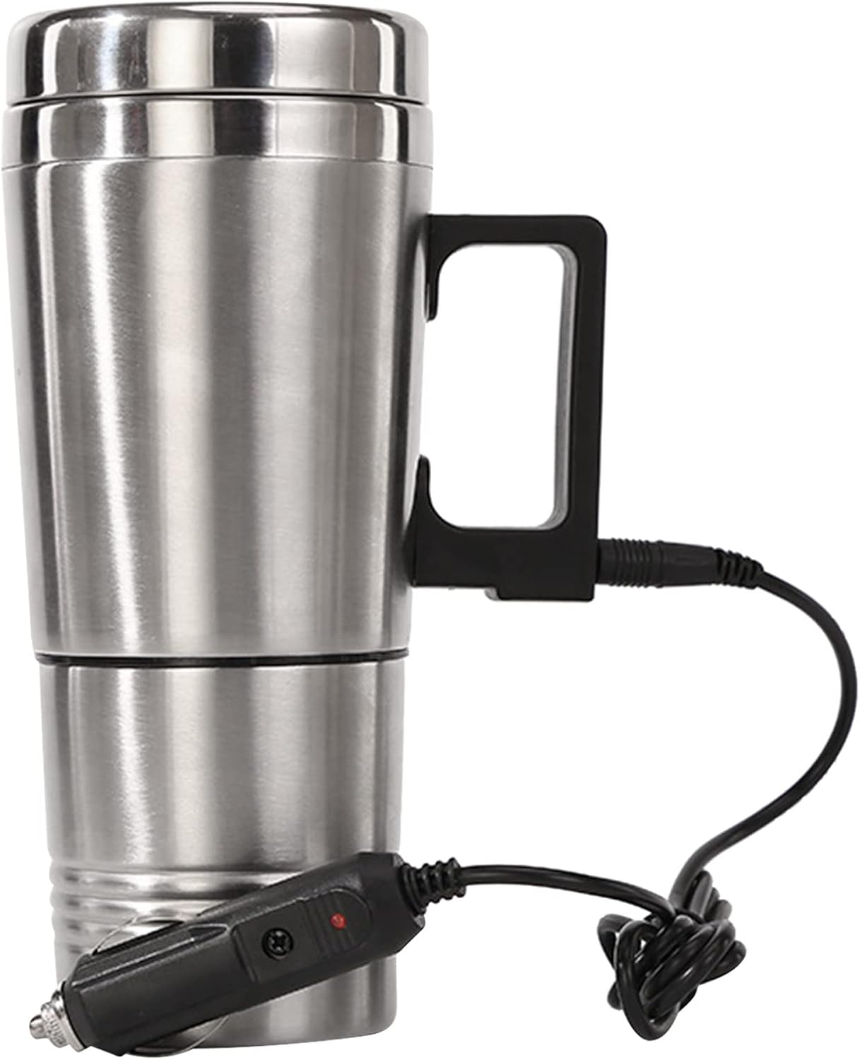 Mug Chauffant 12V en Acier Inoxydable avec Contrôle Température et Couvercle Anti-Déversement - Travel Kettle pour Voiture.