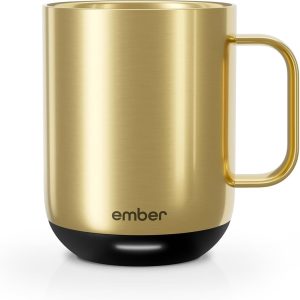 Tasse Intelligente Ember 2 (295 ML) - Contrôle Température LED, Rechargeable, Doré, Autonomie 1,5 h.