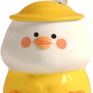 Tasse à café canard 3D en céramique avec couvercle et cuillère fleurs - Cadeau idéal pour Noël et anniversaires