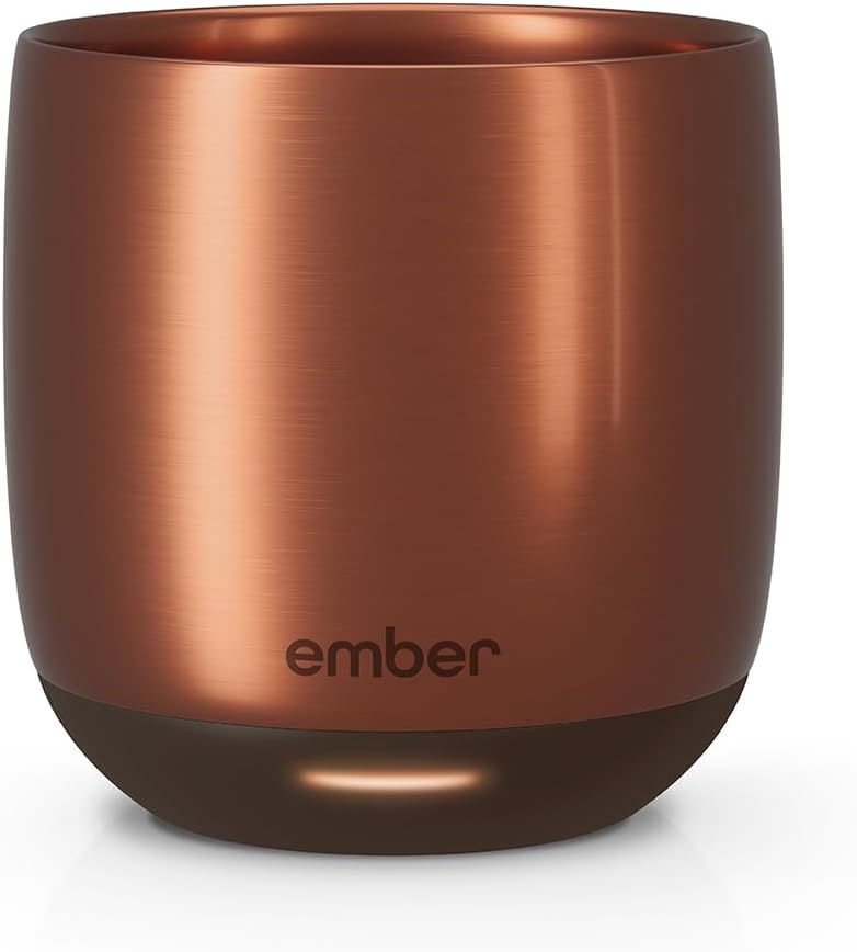 Tasse intelligente Ember 178 ml - Contrôle de température LED, rechargeable, cuivre, 1,5 h d'autonomie