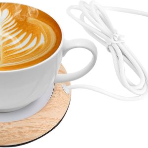USB Chauffe-Tasse en Bois pour Café/Thé - Gadget Pratique pour Bureau et Maison